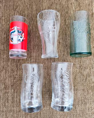 5 bicchieri da collezione della Coca Cola 