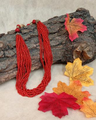Splendido Girocollo Multistrand Effetto Corallo