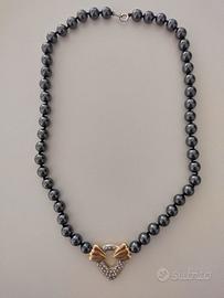 Girocollo collana in perle di ematite