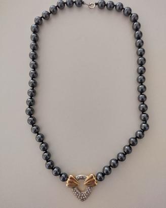 Girocollo collana in perle di ematite