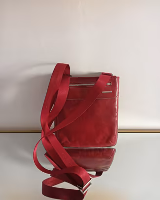 Borsa tracolla Piquadro in pelle rossa nuova