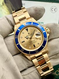 Rolex Submariner 16618 Full Gold Serti Dial