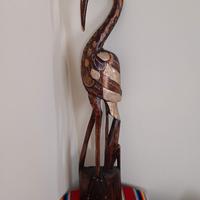 Scultura Gru in legno