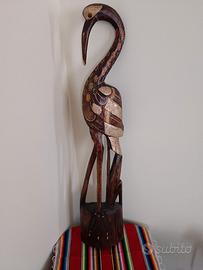Scultura Gru in legno
