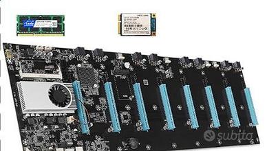 BTC-37 Mining Motherboard Set, con CPU 128GB MSATA