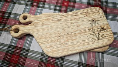 tagliere in faggio, stella alpina