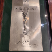 Crocifisso in argento con Cristo in rilievo