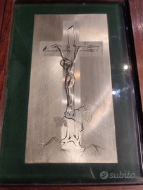 Crocifisso in argento con Cristo in rilievo