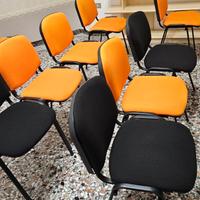 sedie ufficio nere e arancio