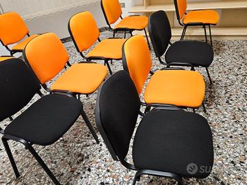 sedie ufficio nere e arancio