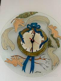 orologio parete in vetro fatto a mano 