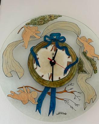 orologio parete in vetro fatto a mano 