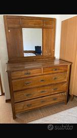 Cassettiera antica in legno ciliegio