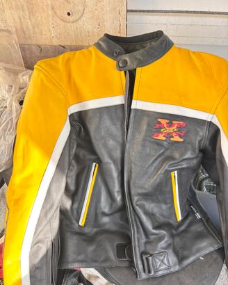 Giacca moto, pelle vera RUN for FUN-taglia M-