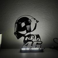 Lampada LED Silhouette moto pilota motori