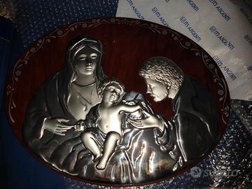 Quadro Sacra famiglia in argento 