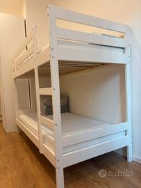 Letto a castello bianco NUOVO + materassi