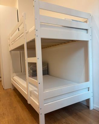Letto a castello bianco NUOVO + materassi