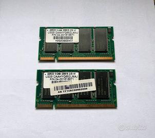 2x Memoria RAM 512MB PC2700 DDR-333MHz