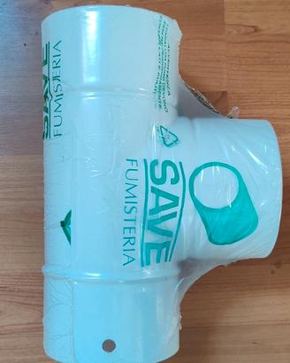 Tubo T da 130 smaltato bianco