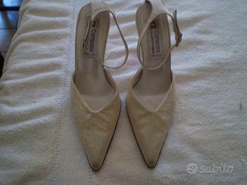 Scarpe da sposa color avorio con cristalli mis. 39
