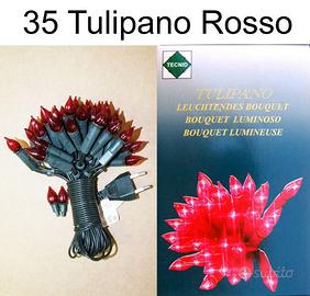 Luci Natale Bouquet Tulipano Rosso 35 Piselli inca