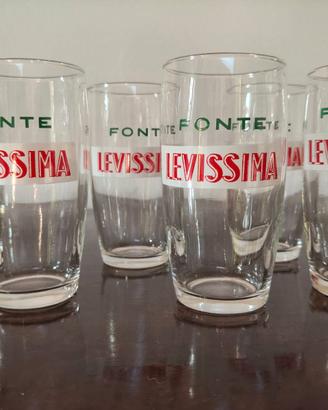 Bicchieri pubblicitari  Fonte Levissima  Vintage