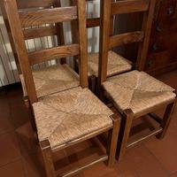4 sedie stile rustico in castagno