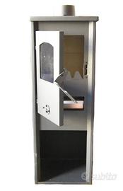 STUFA A LEGNA ACCIAIO VETRO 6KW CAMINO PORTALEGNA