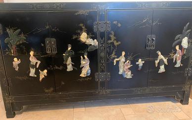 Credenza Cinese Nera Laccata