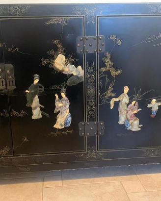 Credenza Cinese Nera Laccata