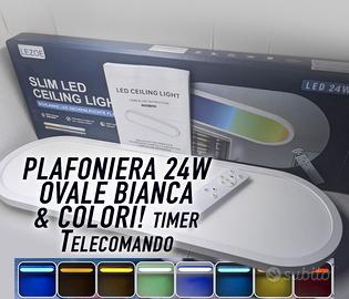 Plafoniera ovale 60x20cm LED 24W Bianco RGB 220V