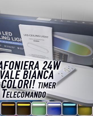 Plafoniera ovale 60x20cm LED 24W Bianco RGB 220V