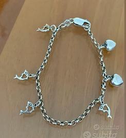 Bracciale in argento 925 regolabile con charms