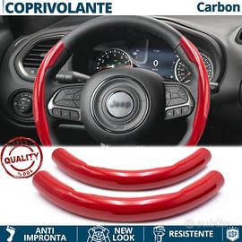 COPRIVOLANTE per JEEP Effetto FIBRA CARBONIO Rosso