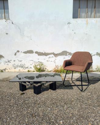 Tavolo vintage vetro piccola sbeccatura