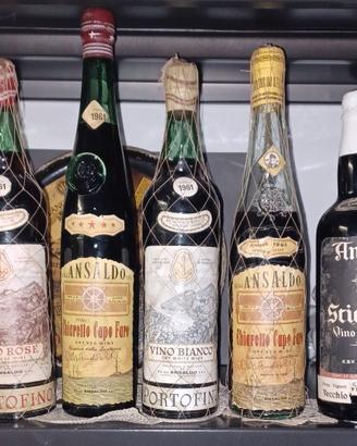 5 RARE BOTTIGLIE VINI LIGURI VED. ANSALDO ANNI 60