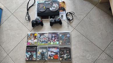 🎮 PS3 Super Slim con 2 controller+11 giochi+Cavi