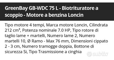 bio trituratore a scoppio