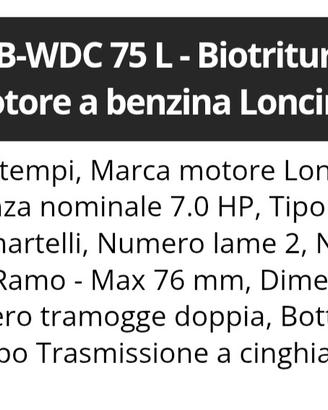 bio trituratore a scoppio