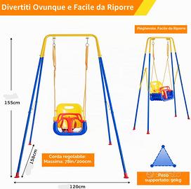 Altalena da Giardino 3-in-1 per Bambini