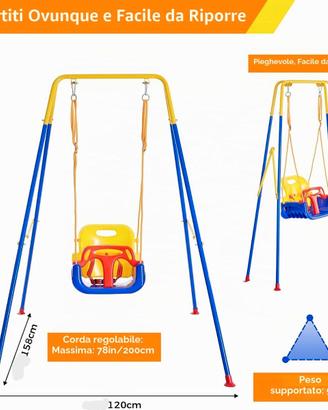 Altalena da Giardino 3-in-1 per Bambini
