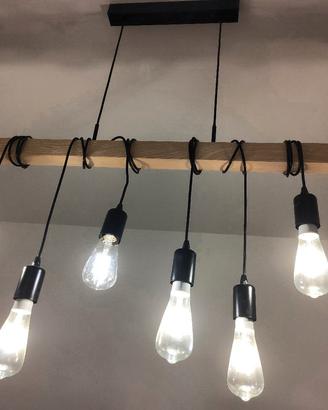 Lampadario a sospensione stile industriale 6 luci