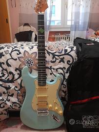 chitarra elettrica Eko S-350V Daphne Blue