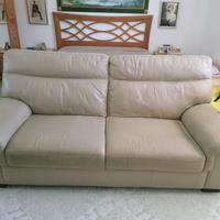 divano 3 posti beige vera pelle