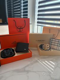 set portafoglio e cintura di marca