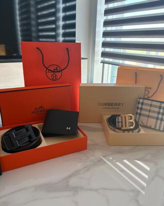 set portafoglio e cintura di marca