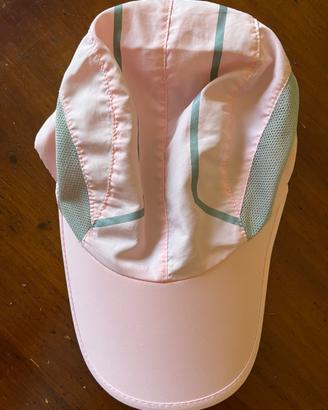 Cappellino tecnico da running rosa traspirante e r