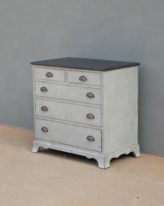 Comò cassettone cassettiera laccata Shabby Chic