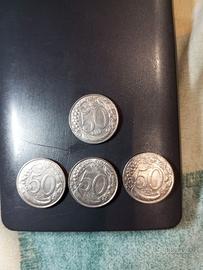 serie 4 monete 50 lire rare anno 1996
